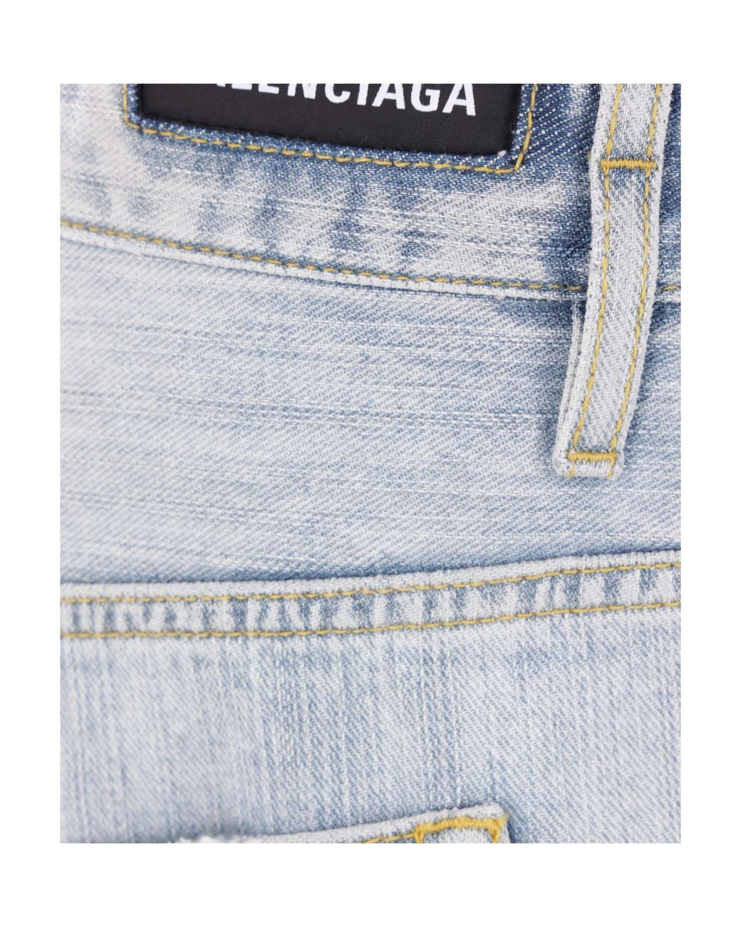 Balenciaga White Drawstring Baggy Jeans