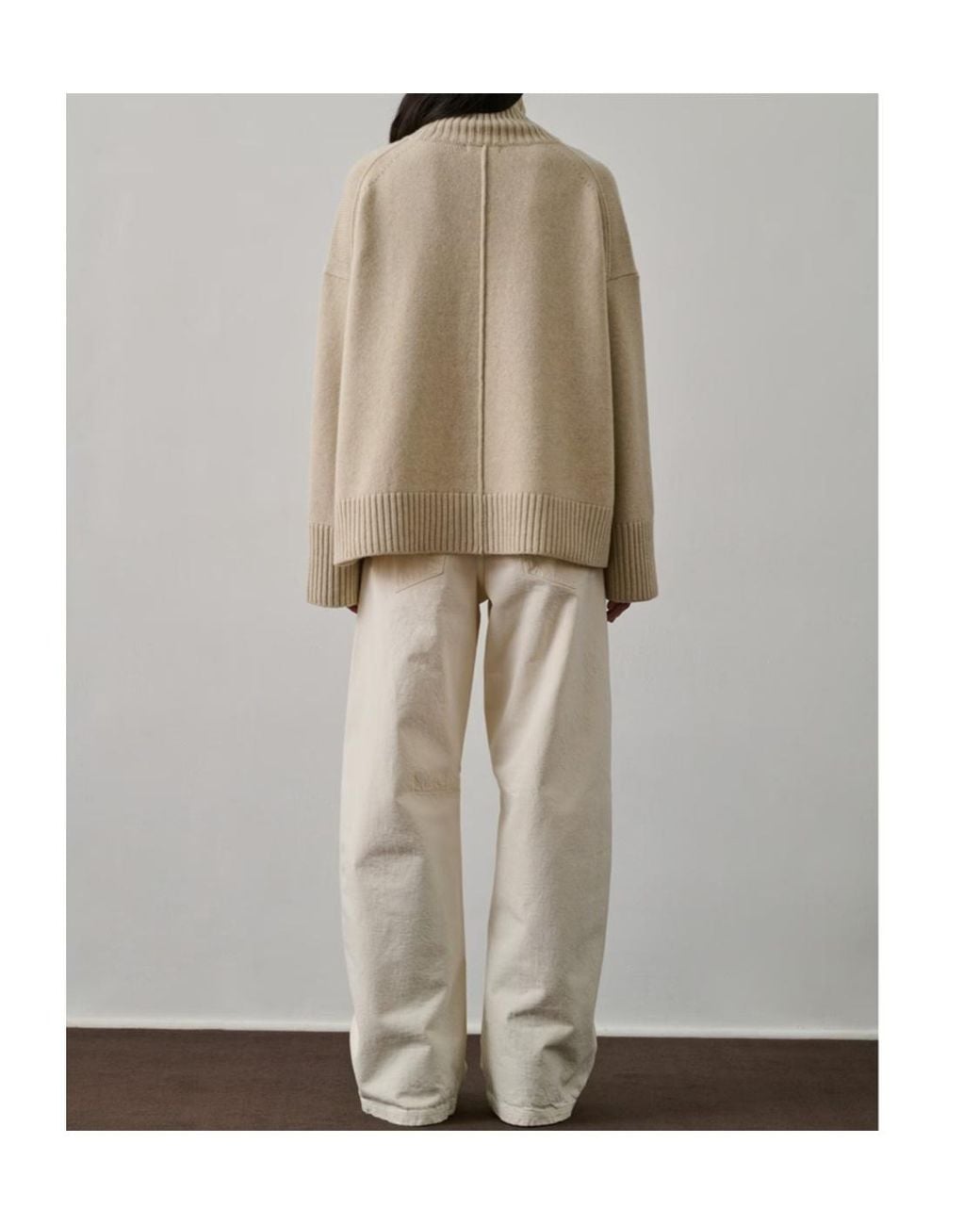 Soeur Natural High-Neck Long-Sleeved Sweater