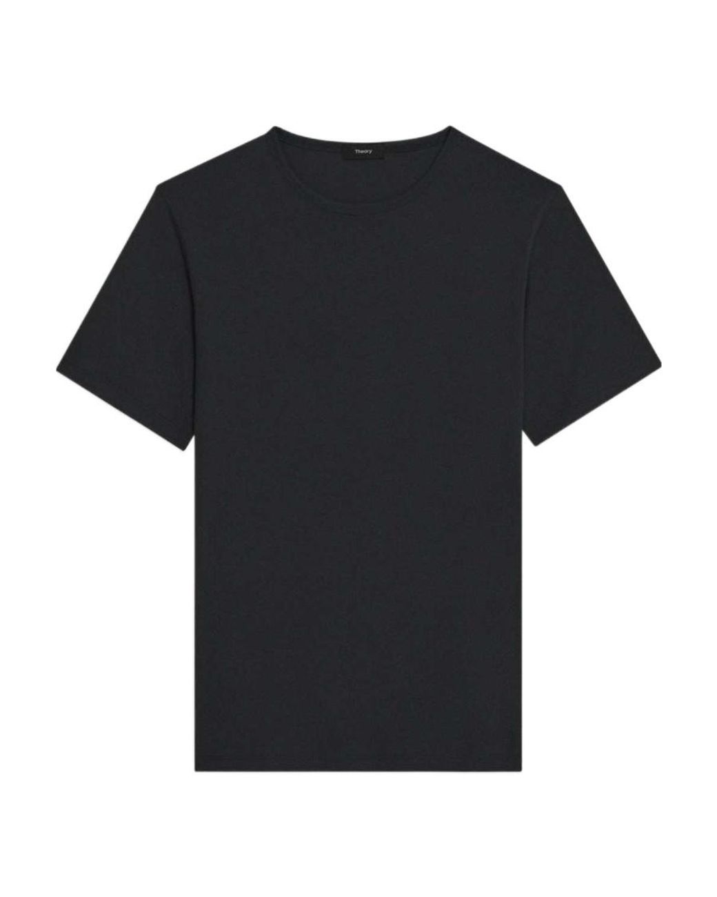 Theory Black Precise Short-Sleeved Crewneck T-Shirt for men