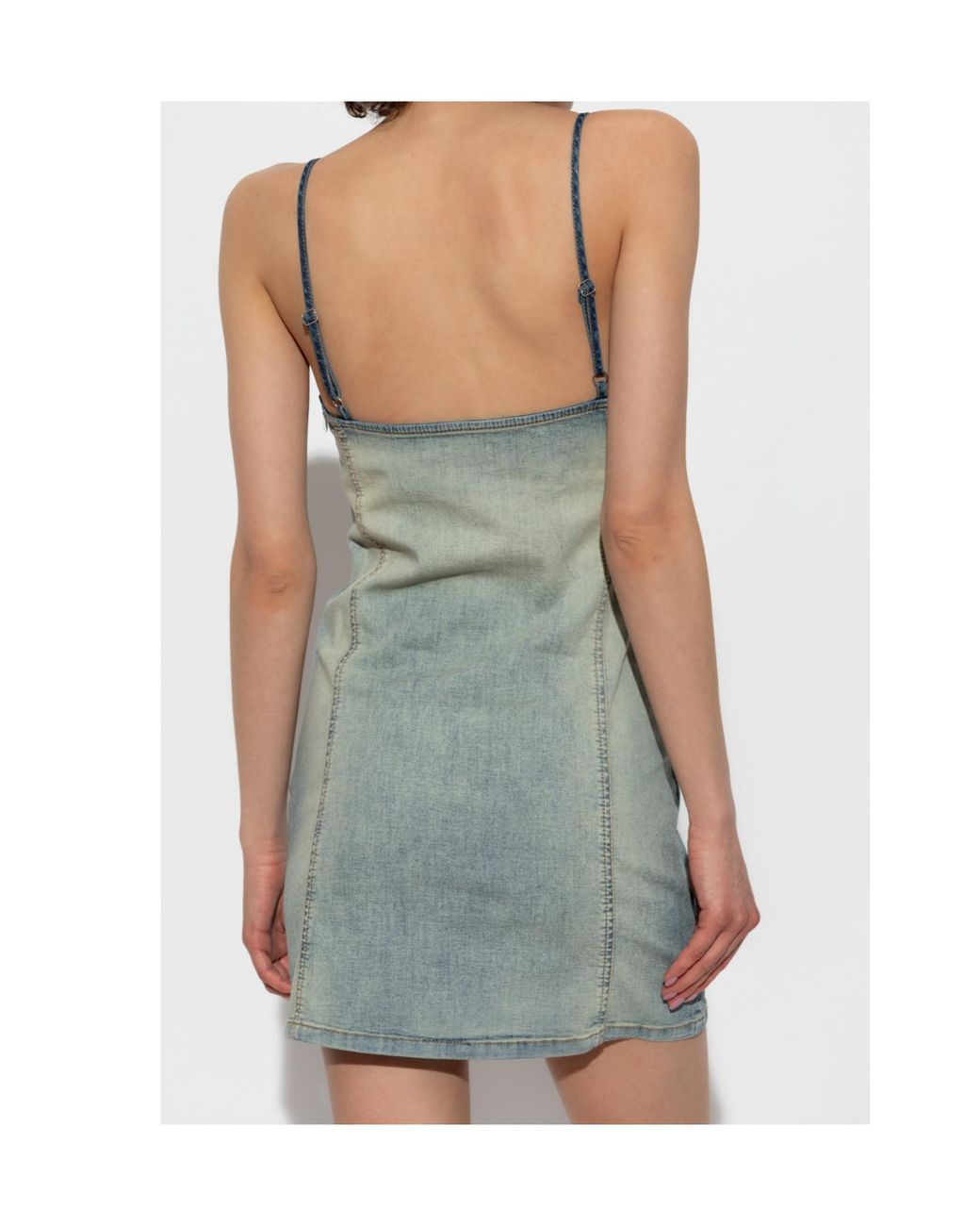 DIESEL Green De-Ellit- Zip-Detailed Denim Dress