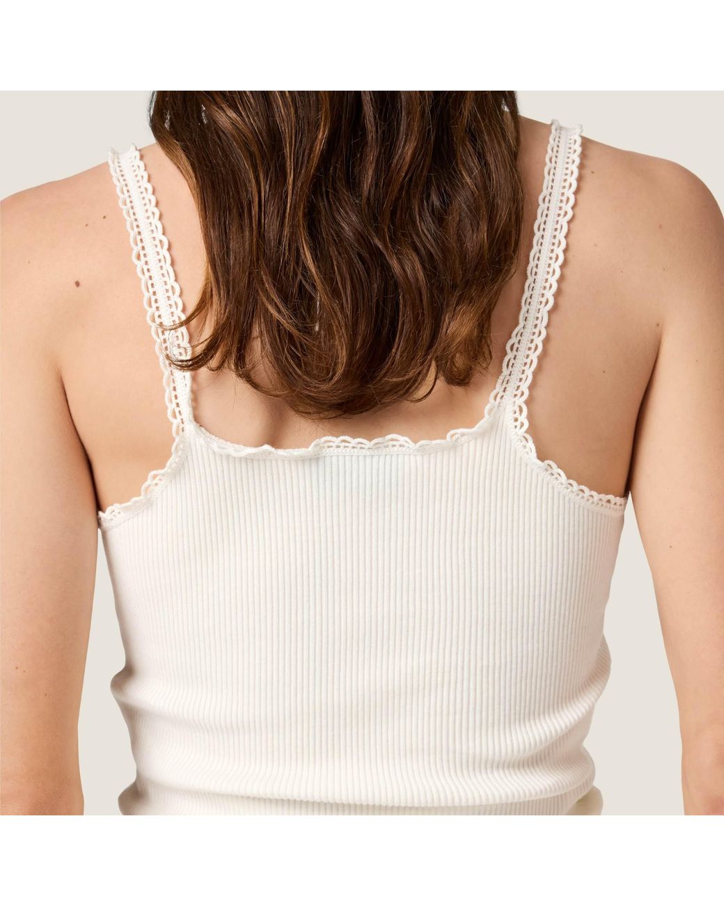 Miu Miu Natural Cotton And Lace Top