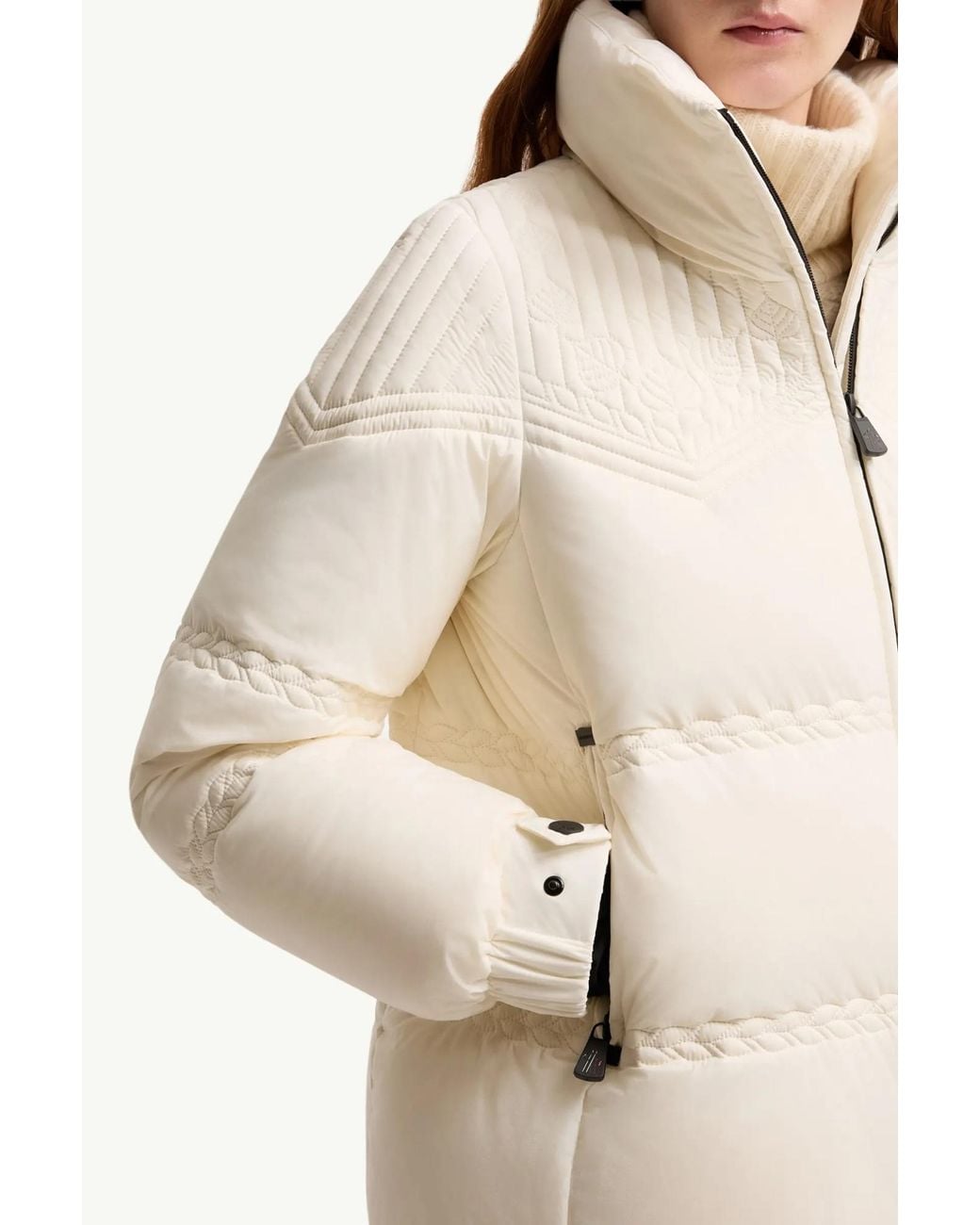 Moncler Natural Anglins Long-Sleeve Down Jacket