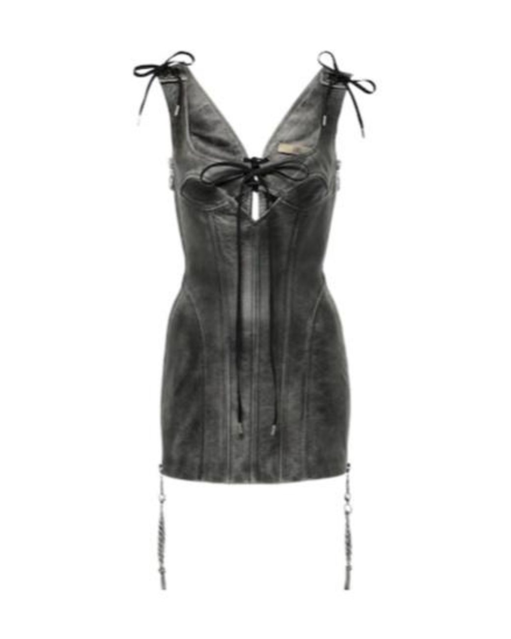 KNWLS Black Nihil Leather Minidress