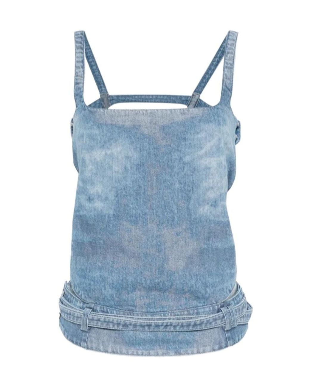 DIESEL Blue Sayra Belted Denim Top