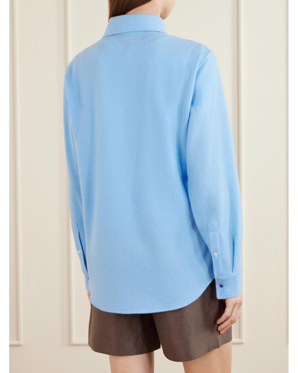 God's True Cashmere Blue Lagoon Cashmere Shirt