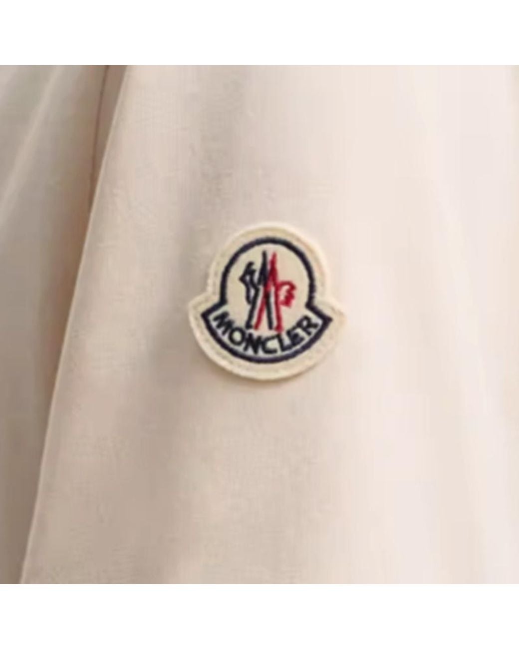 Moncler Natural Logo Embroidered Crewneck T-Shirt