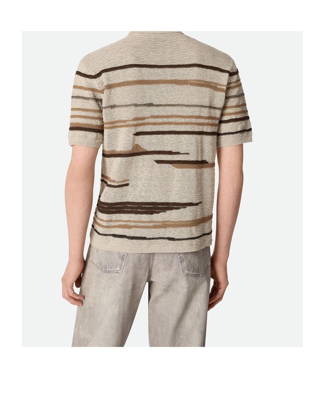 Bottega Veneta Gray Lightweight Graphic Polo Shirt for men