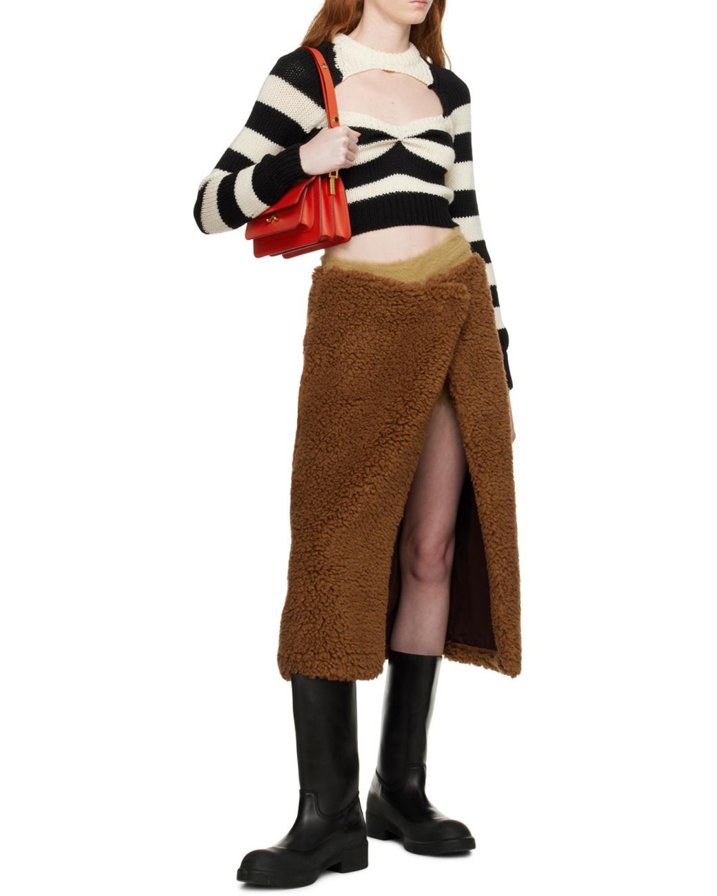 Marni Black Striped Virgin-Wool Top