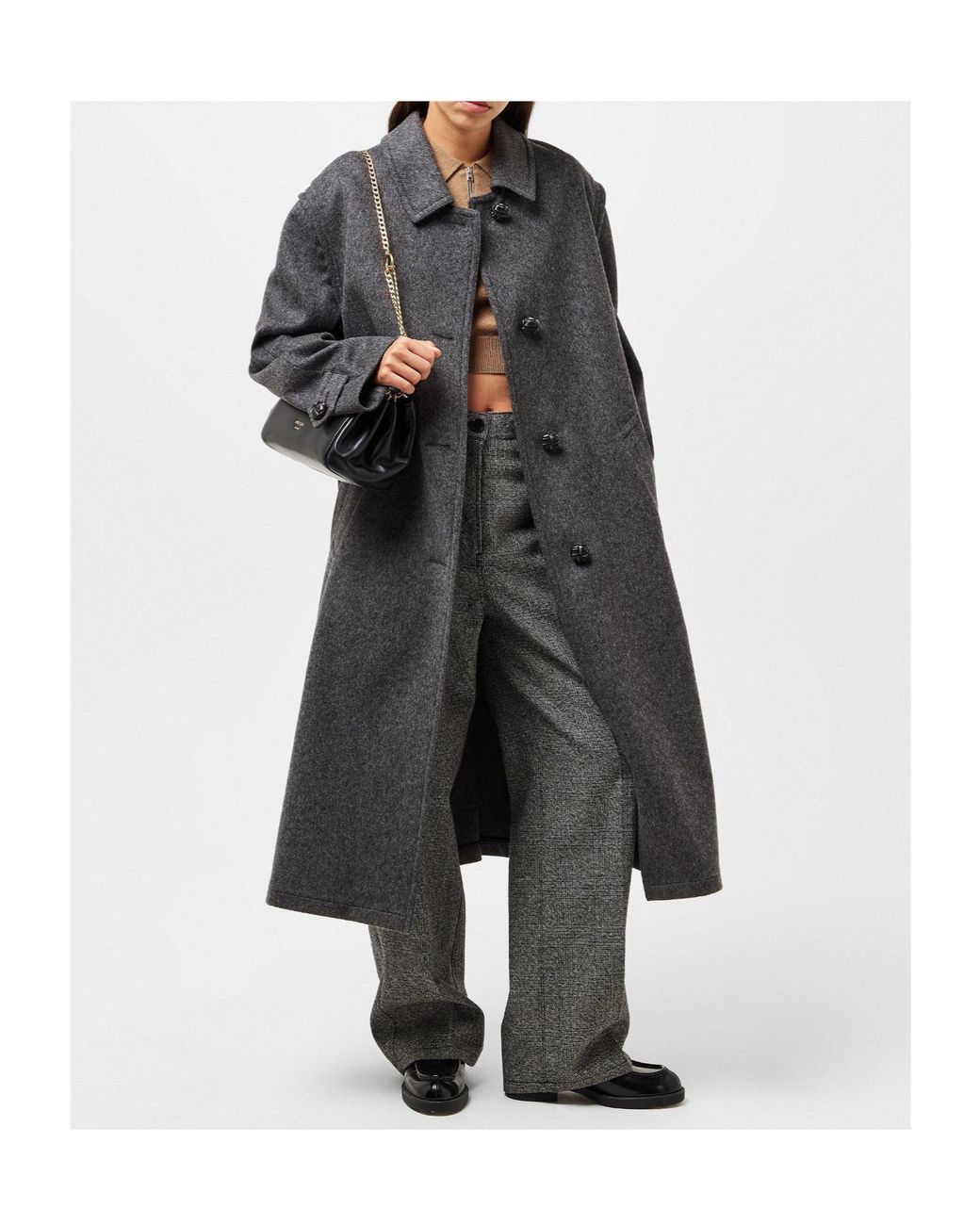 Prada Gray Casual Long Coat