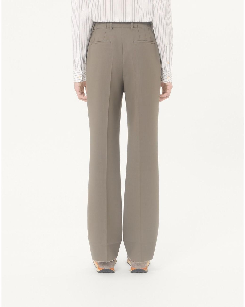 Valentino Gray Pressed-Crease Tailored Trousers for men