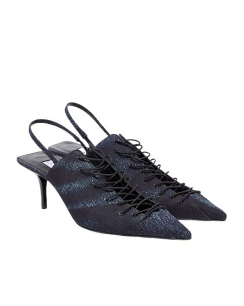 Jimmy Choo Blue 'X Jean Paul Gaultier Corset Slingback Pumps