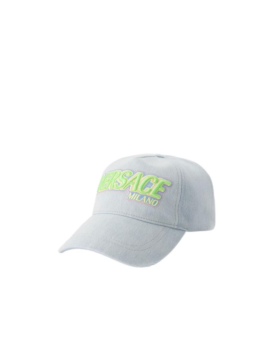 Versace Blue Logo-Embroidered Denim Baseball Cap for men