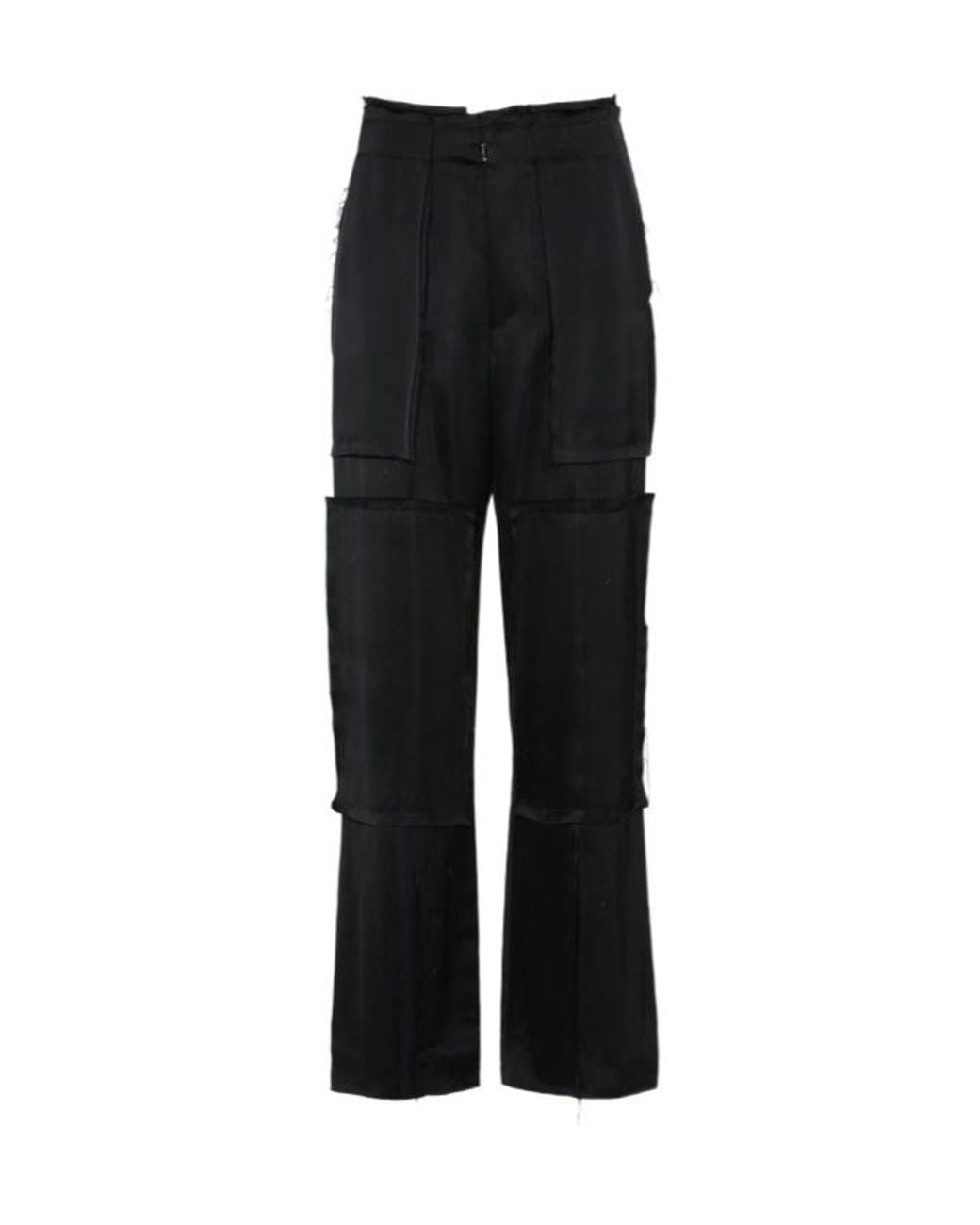 Maison Margiela Black Patchwork Satin Trousers for men