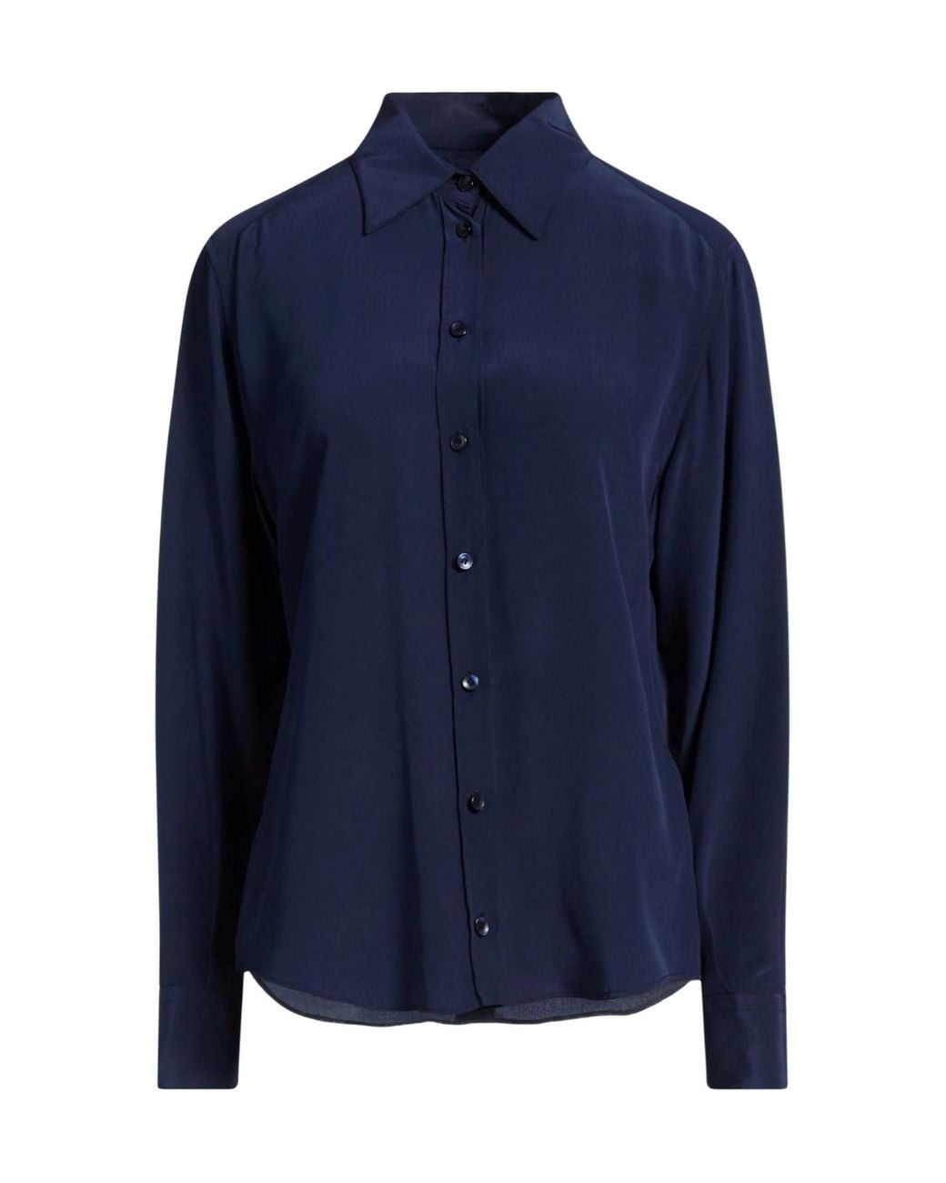 Dolce & Gabbana Blue Solid-Colored Chiffon Shirt