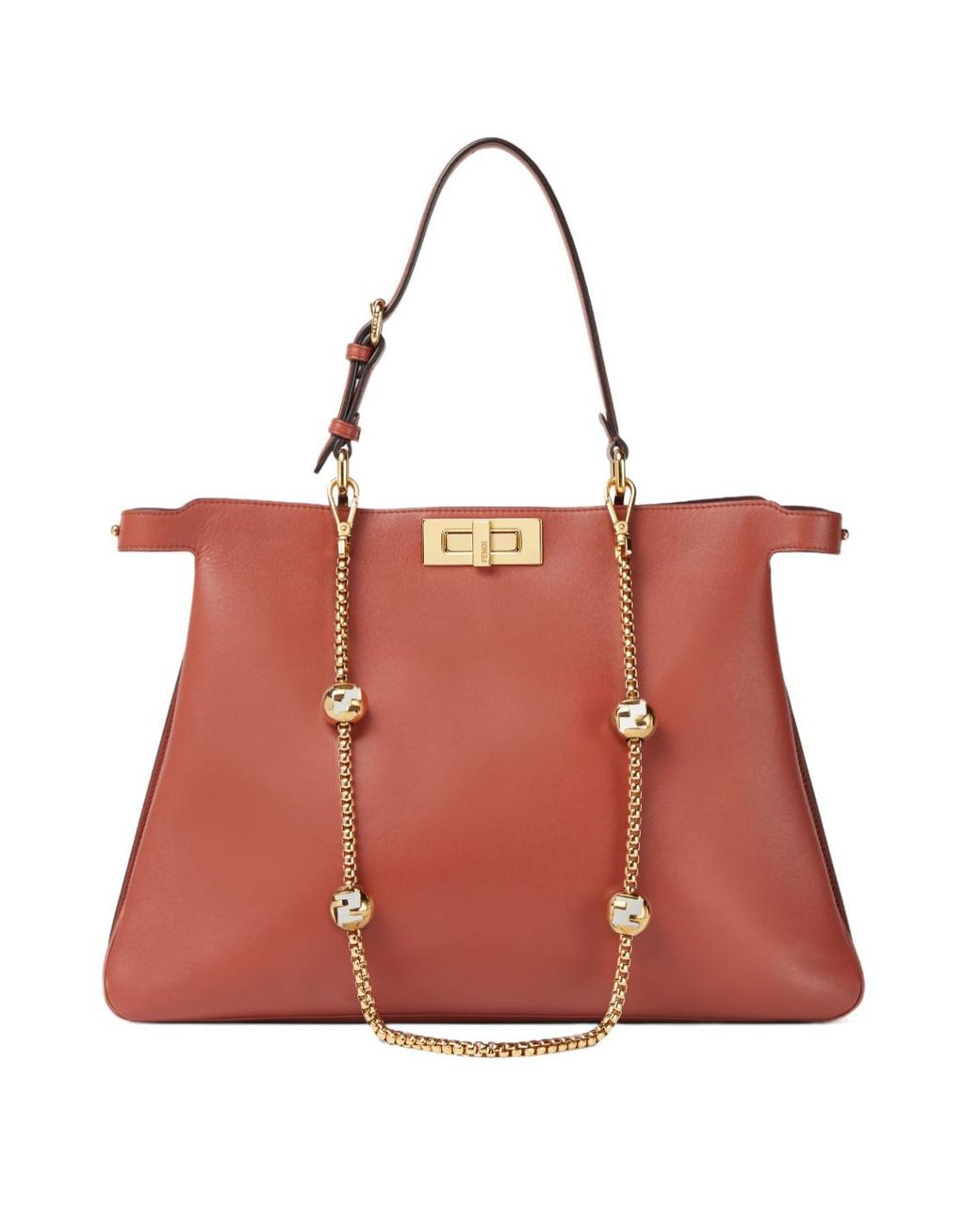 Fendi White Colored Metal Shoulder Strap