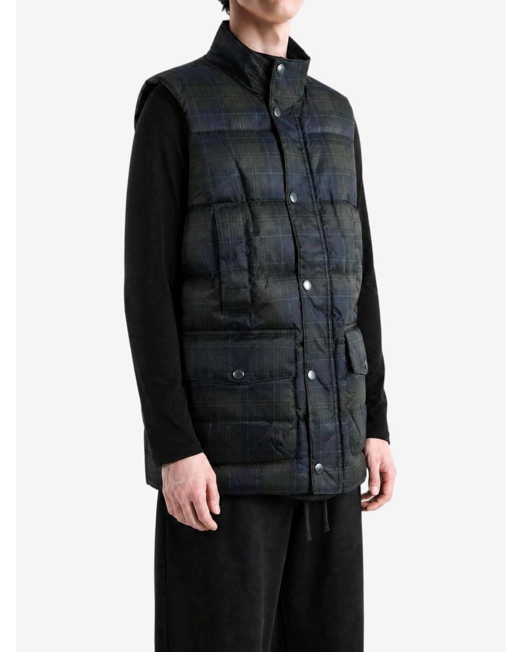 Barbour Black Checked Vest for men