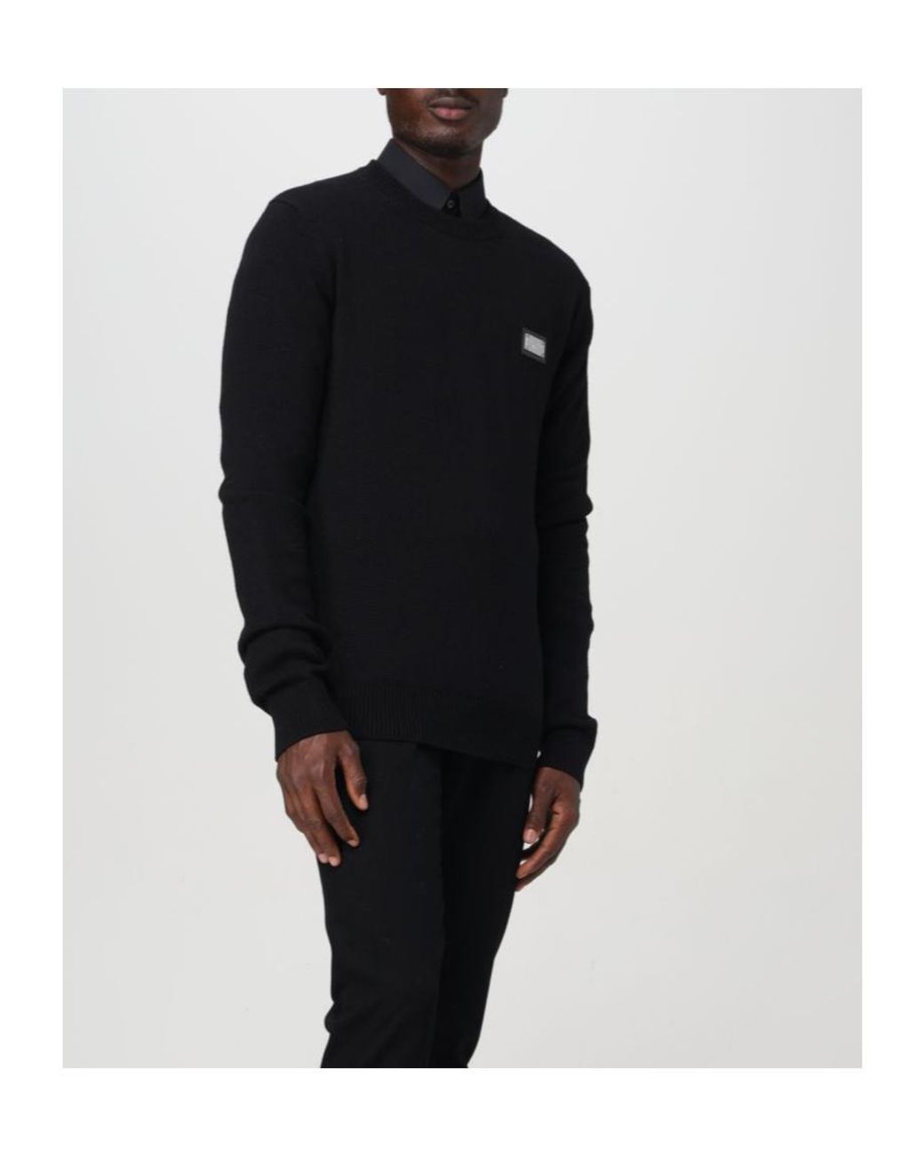 Dolce & Gabbana Black Round Neck Sweater for men