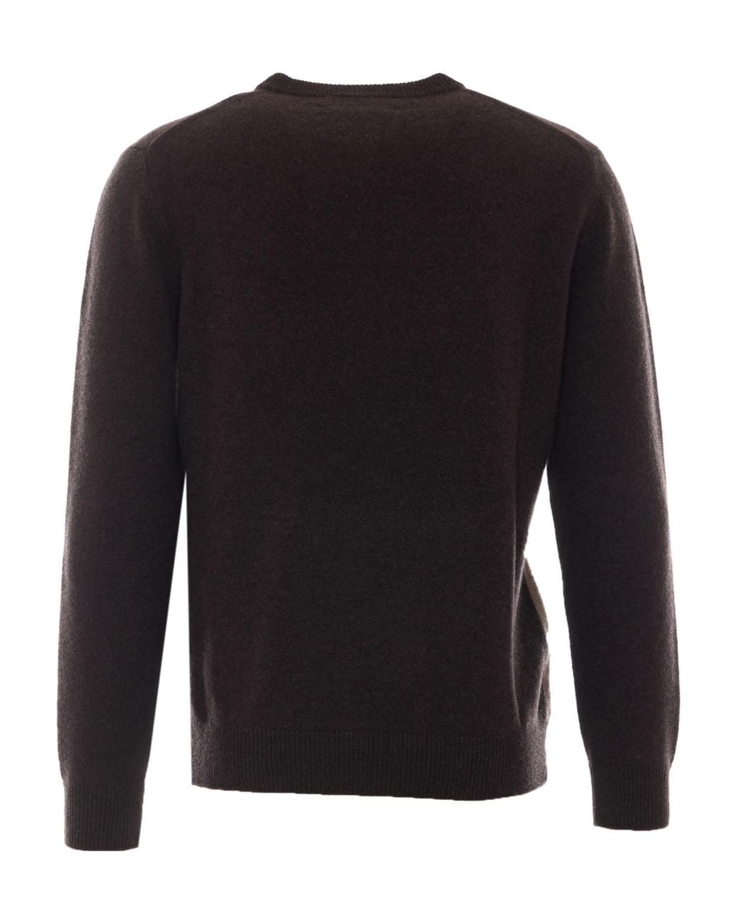 Ballantyne Black Argyle Crewneck Knitted Sweater for men