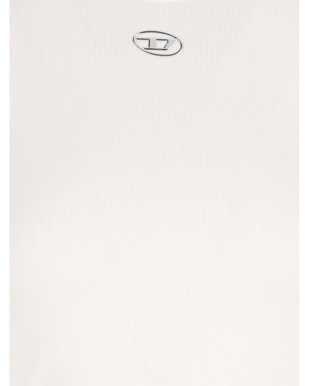 DIESEL White T-Ele-Long-Od T-Shirt