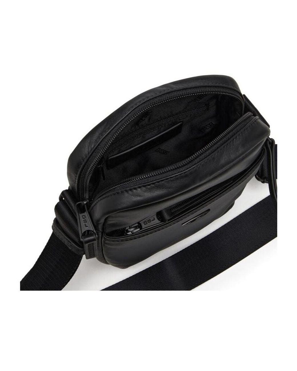 DIESEL Black Rave D-Logo Shoulder Bag for men