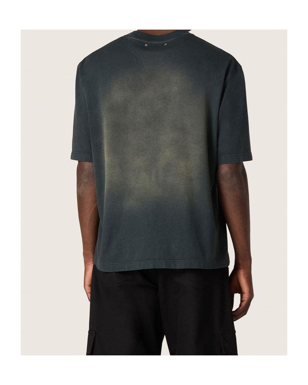 Golden Goose Deluxe Brand Black Vintage Effect Crewneck T-Shirt for men