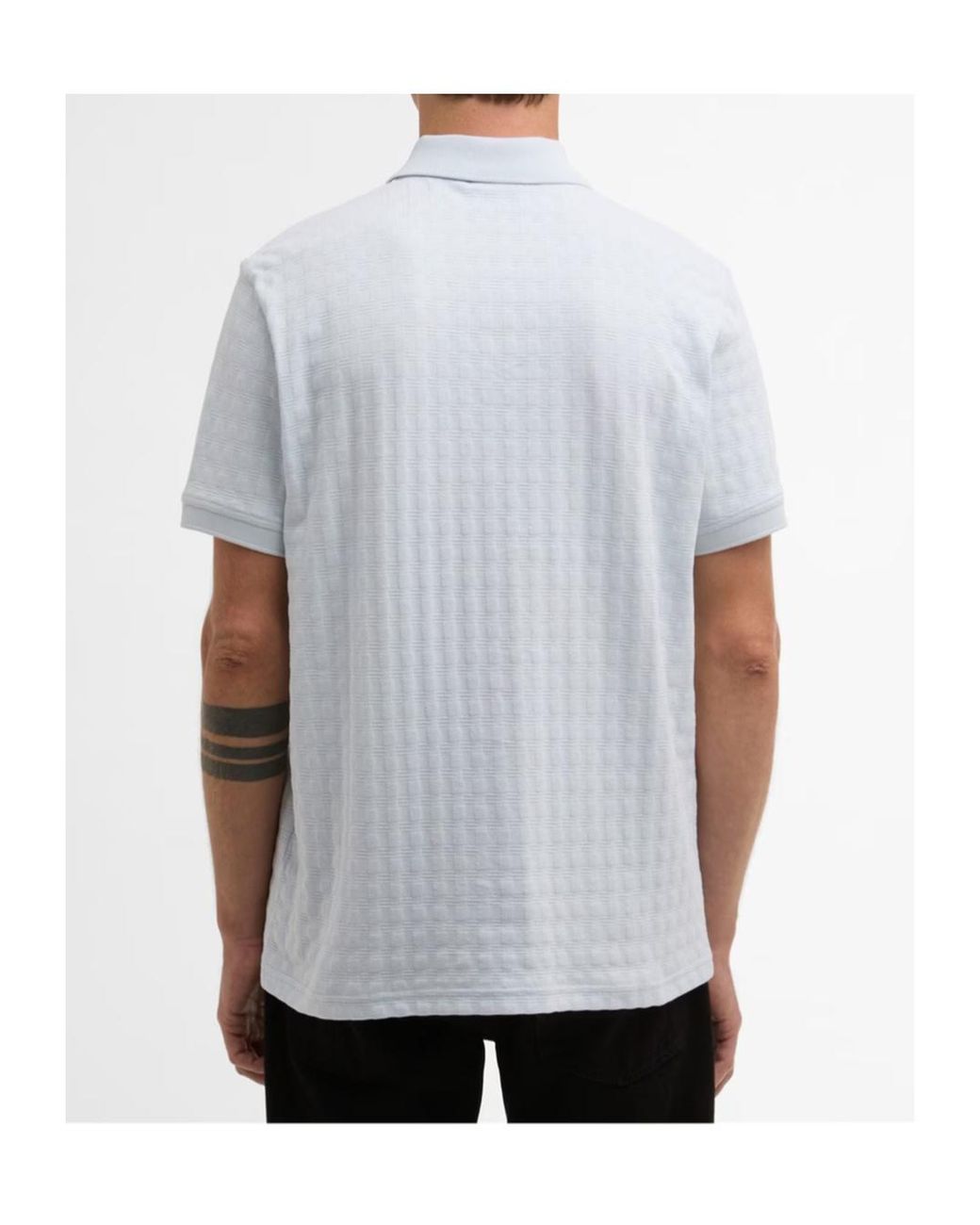 Barbour Blue Zippered Short-Sleeved Polo Shirt for men