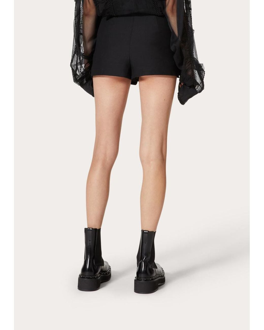 Valentino Black Crepe Couture Mini Skirt
