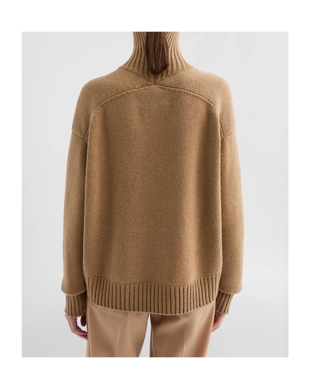 Jil Sander Natural Cashmere Blend High-Neck Sweater