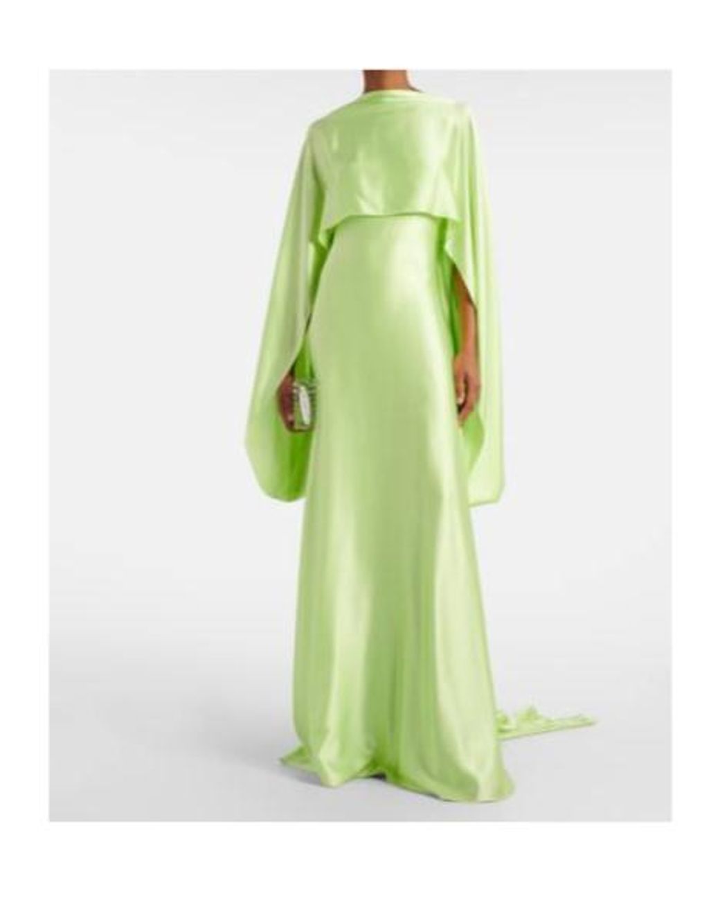 Roksanda Green Caped Satin Gown