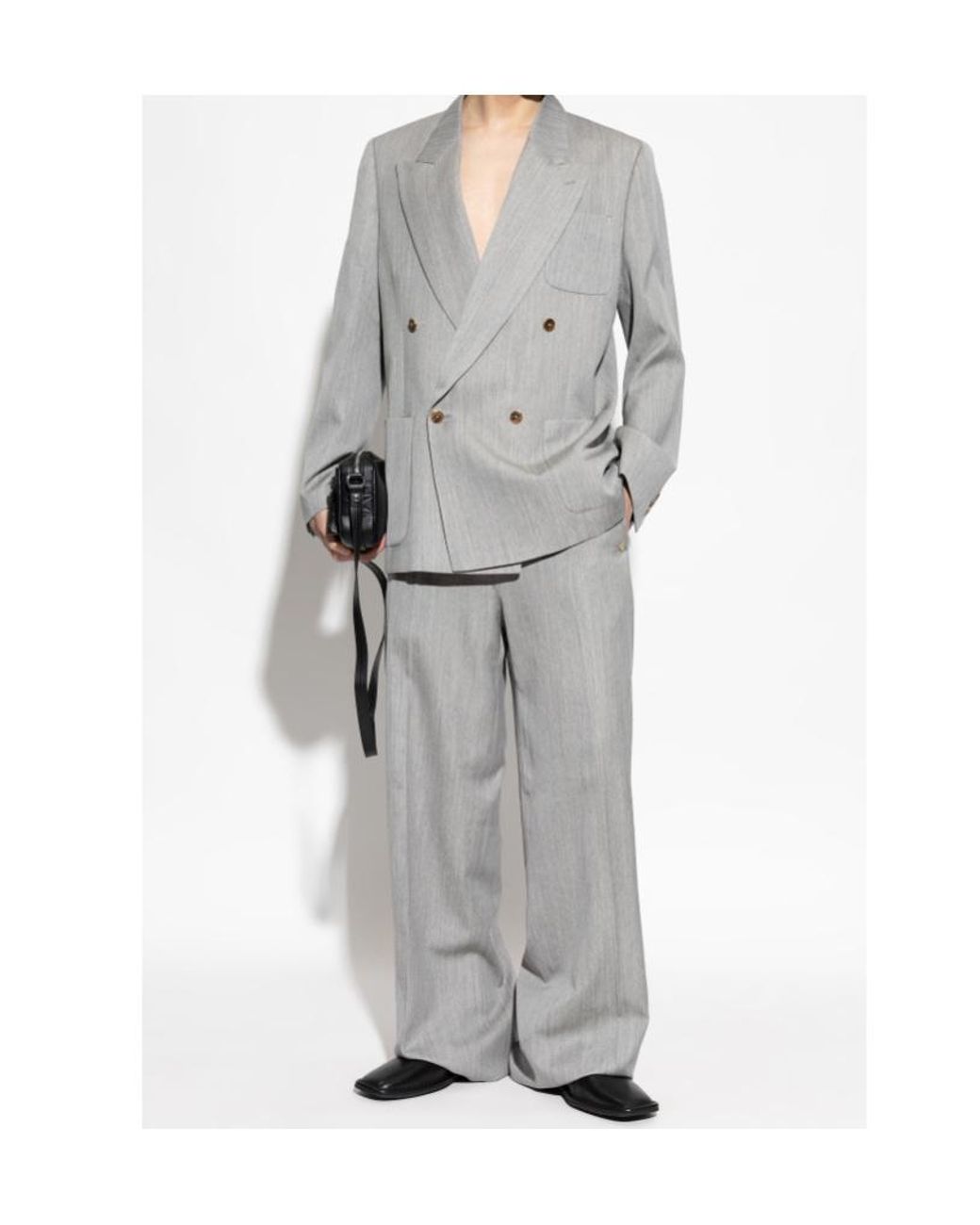 Amiri Gray Double Breasted Long Sleeved Blazer for men