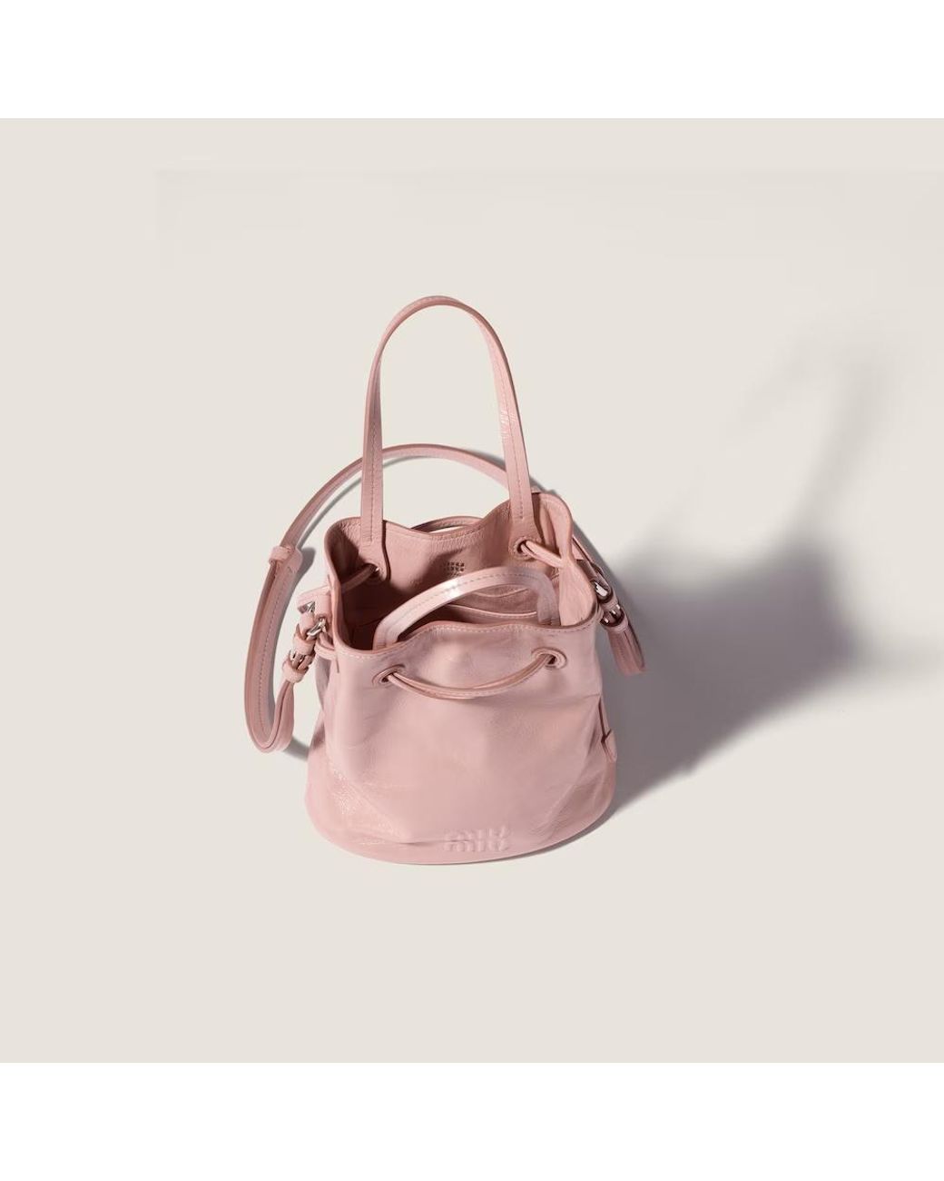 Miu Miu Pink Shiny Leather Pouch