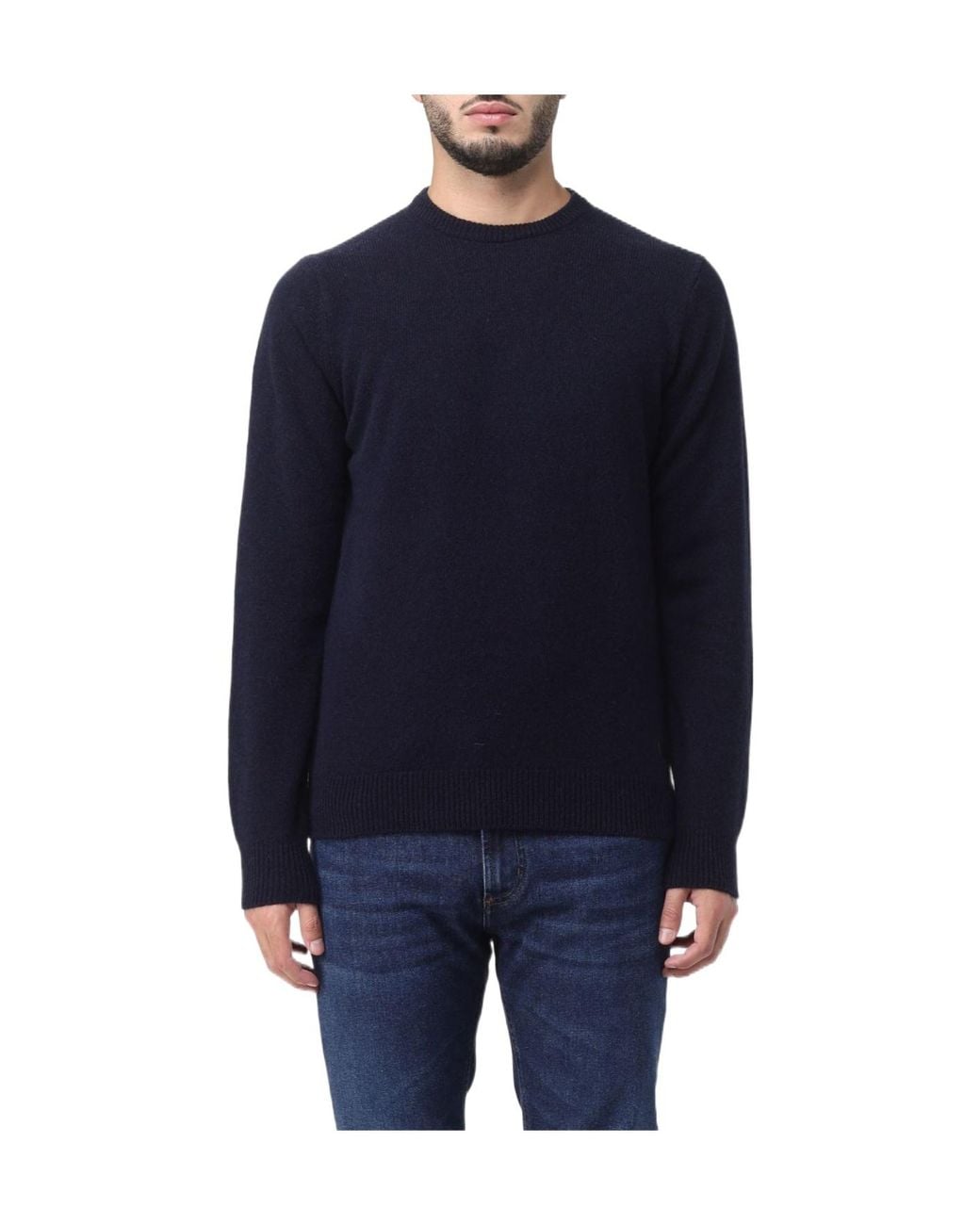 Barbour Blue Round-Neck And Long-Sleeved Sweater for men