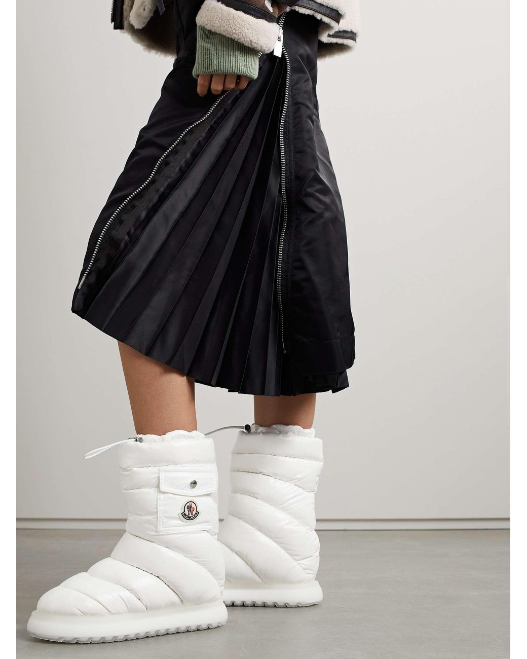 Moncler White Gaia Short Boots