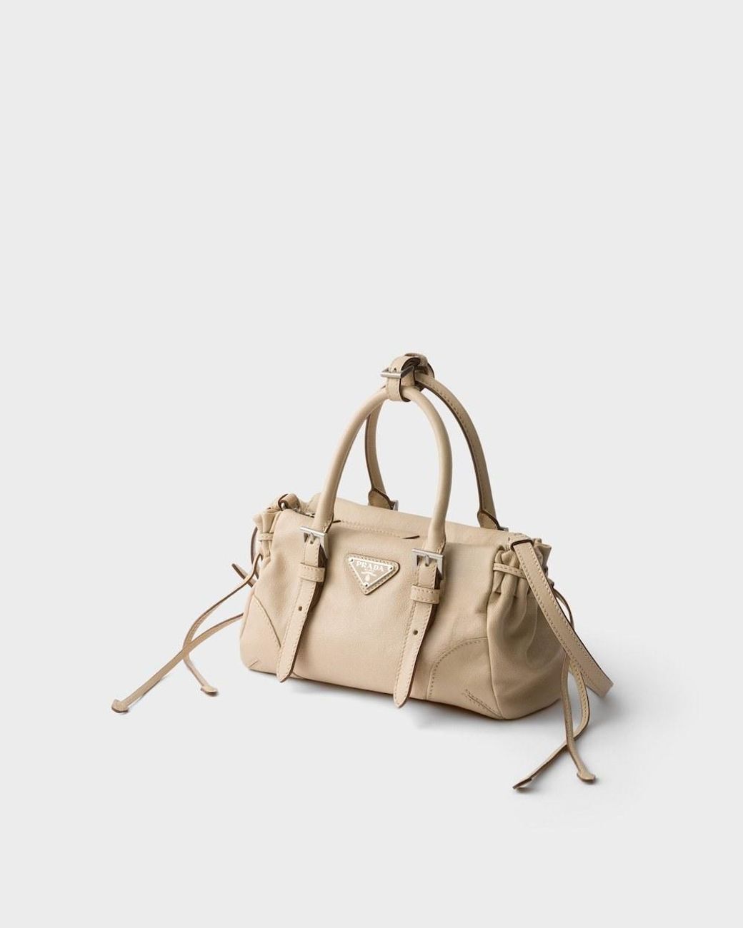 Prada Natural Karin Small Leather Bag