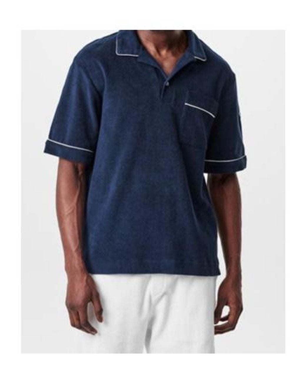 Moncler Blue Short-Sleeved Polo Shirt for men