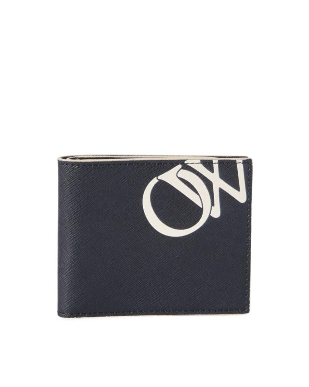 Off-White c/o Virgil Abloh Blue Logo Printed Bi-Fold Wallet for men