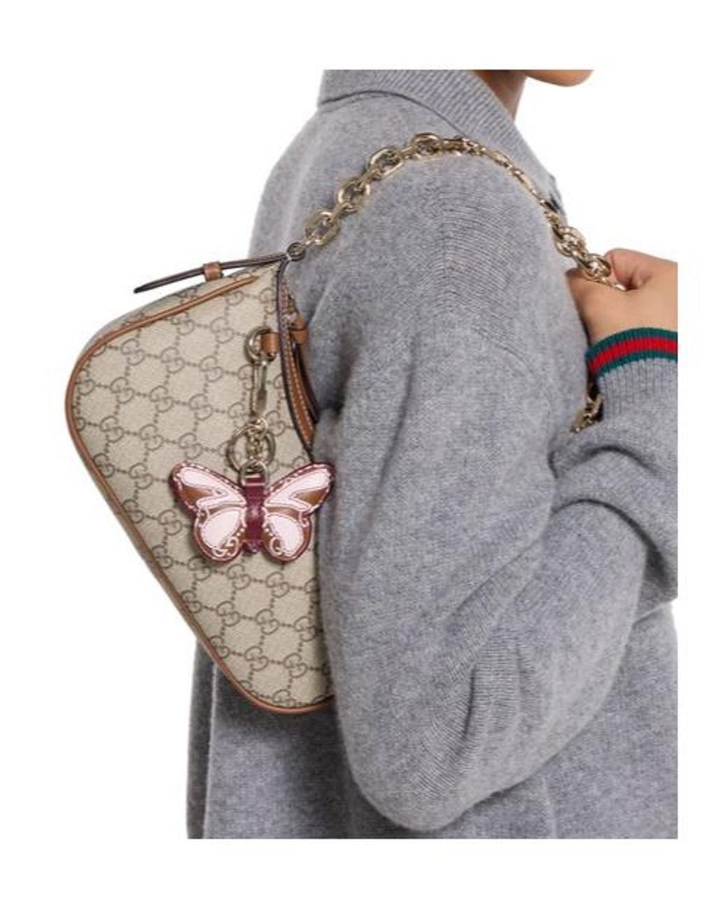 Gucci Gray Gg Emblem Small Shoulder Bag