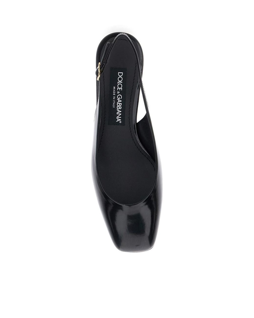Dolce & Gabbana Black Square Toe Slingback Pumps