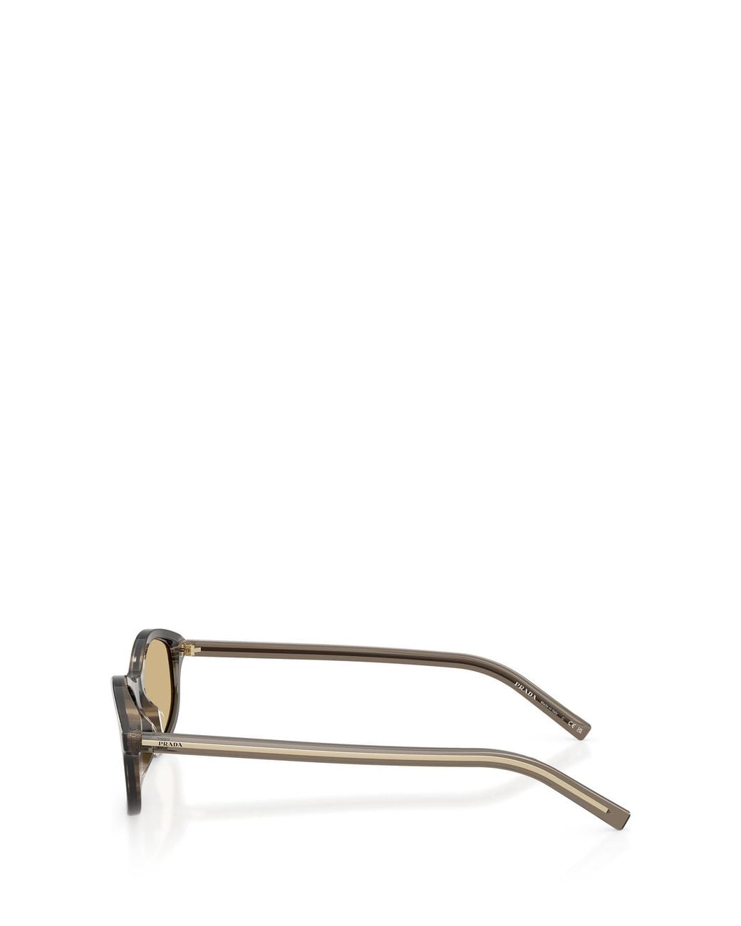 Prada Metallic Striped Oval-Frame Sunglasses