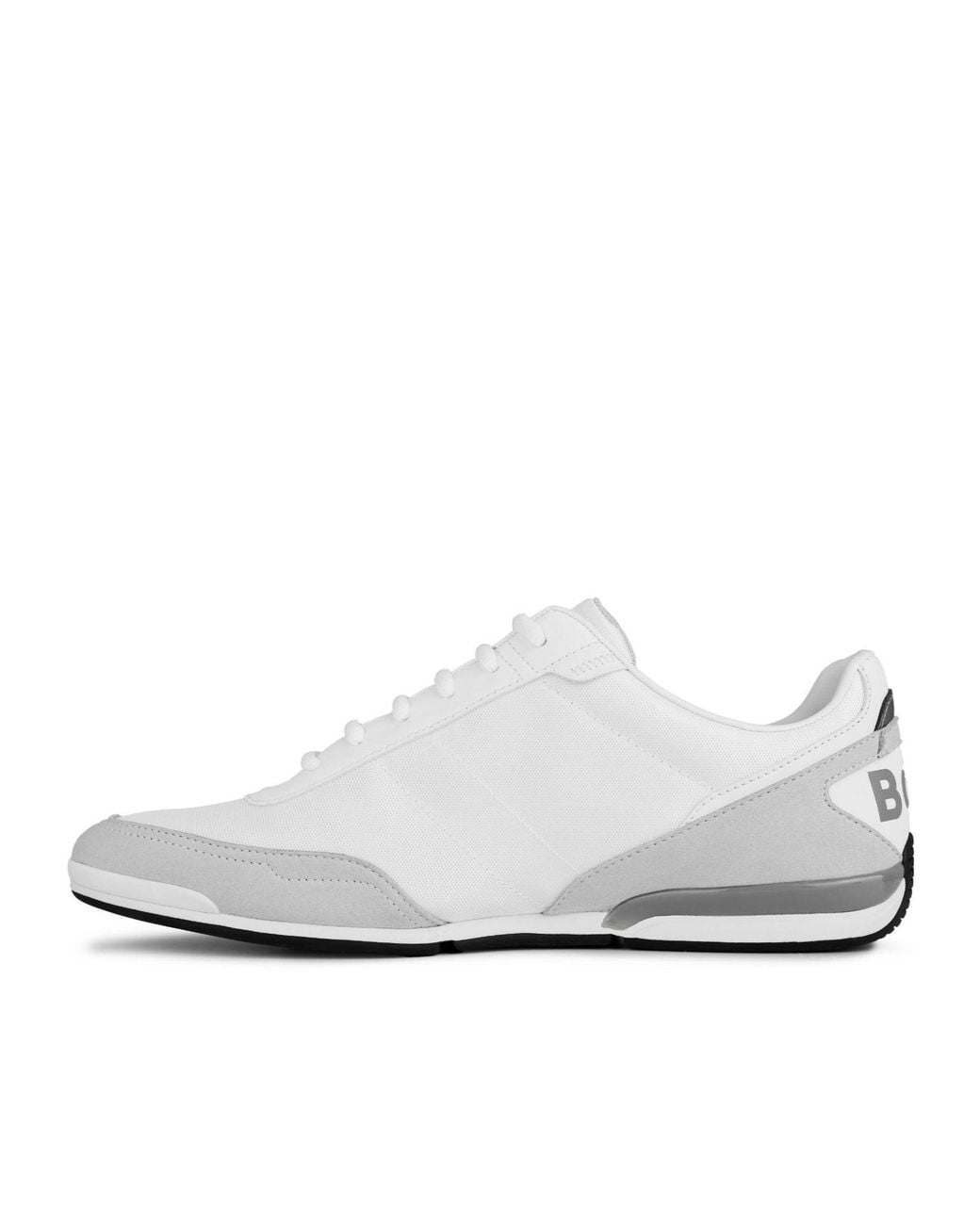 Boss White Color Block Sneakers for men