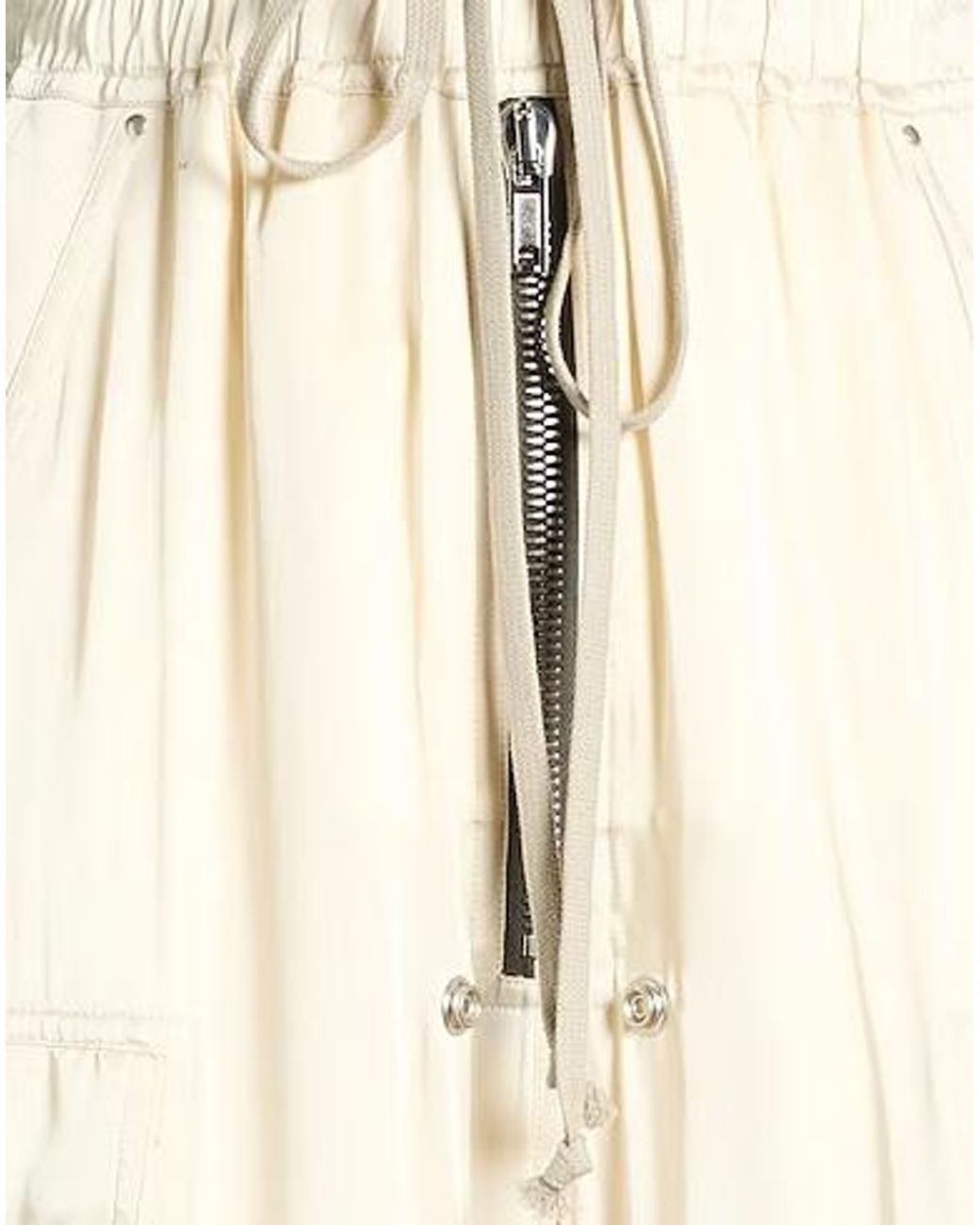 Rick Owens Natural High-Waisted Casual Cargo Pants