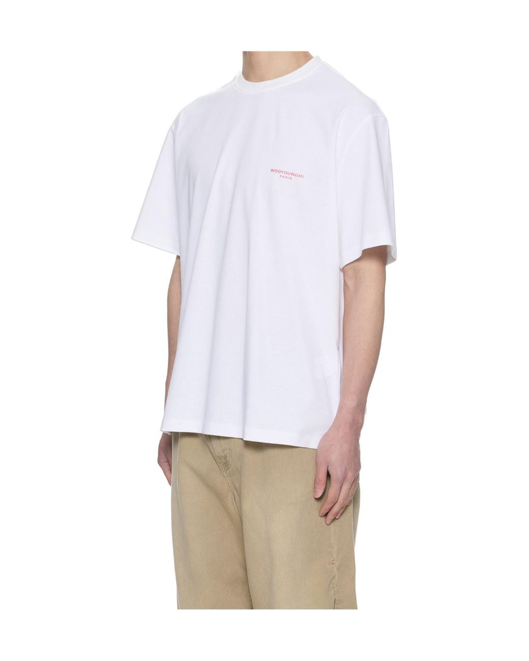 Wooyoungmi White Logo Print T-Shirt for men
