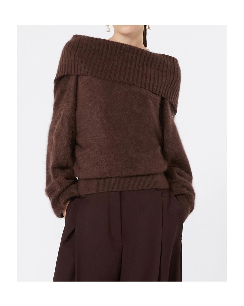 Sportmax Brown Low-Back Wool Sweater