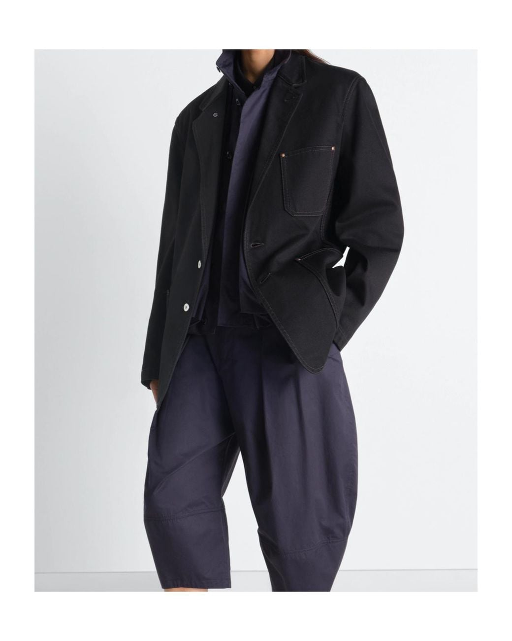 Lemaire Black Single-Breasted Blazer for men