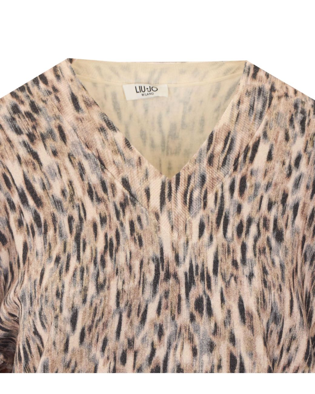 Liu Jo Brown V-Neck Printed Knitted Sweater