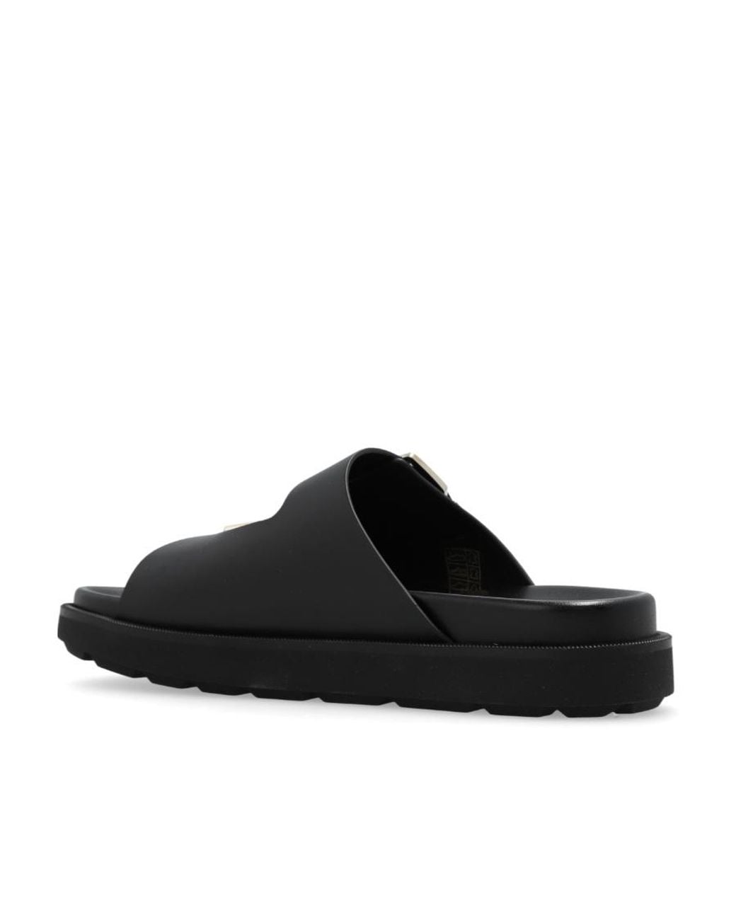 Ferragamo Black Logo Slippers