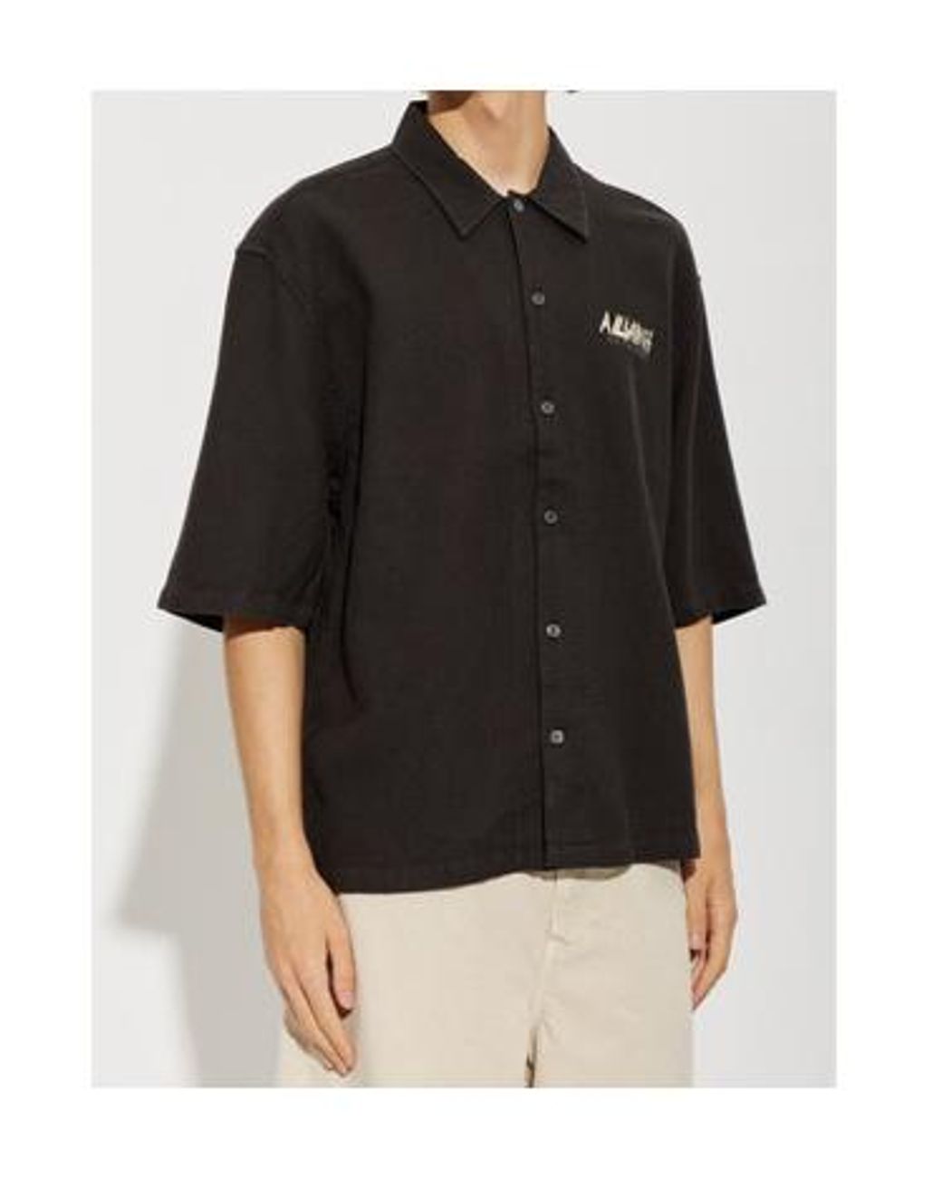AllSaints Black Logo Short Sleeve Shirt for men