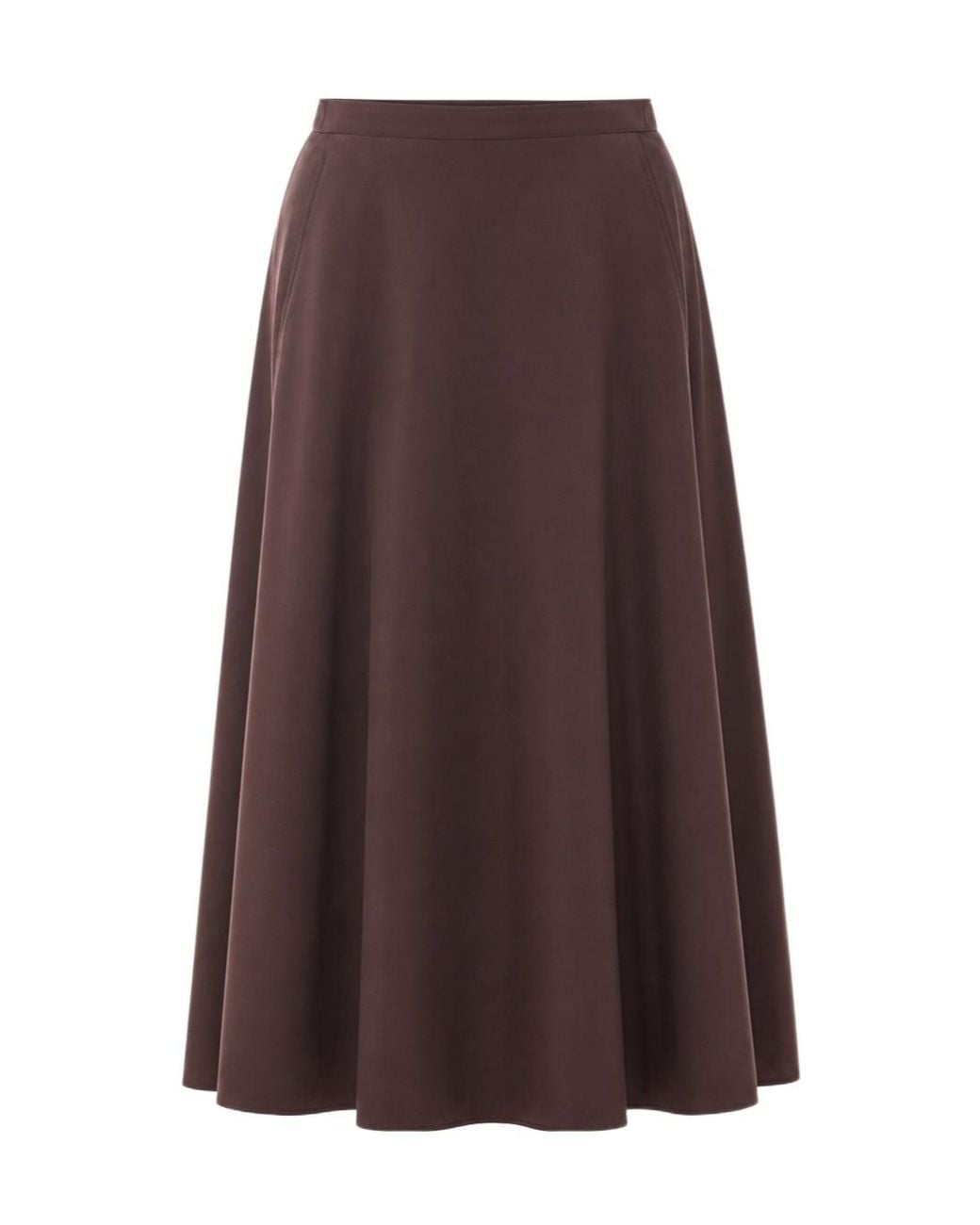 Add Brown Nylongloss Midi Skirt