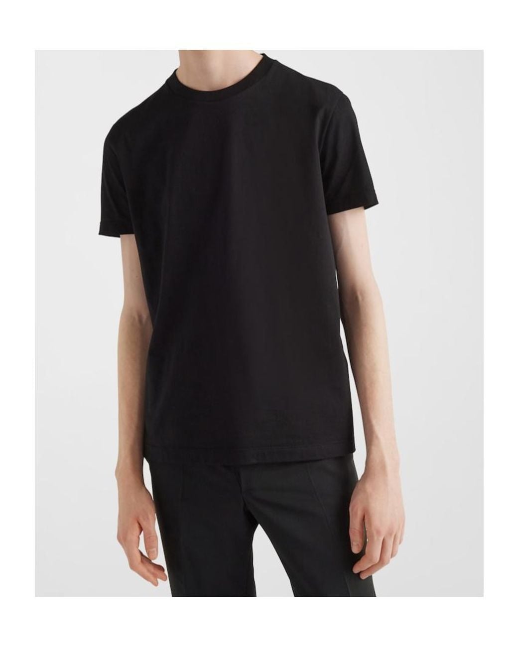 Prada Black Three Pack Cotton Jersey T-Shirts for men