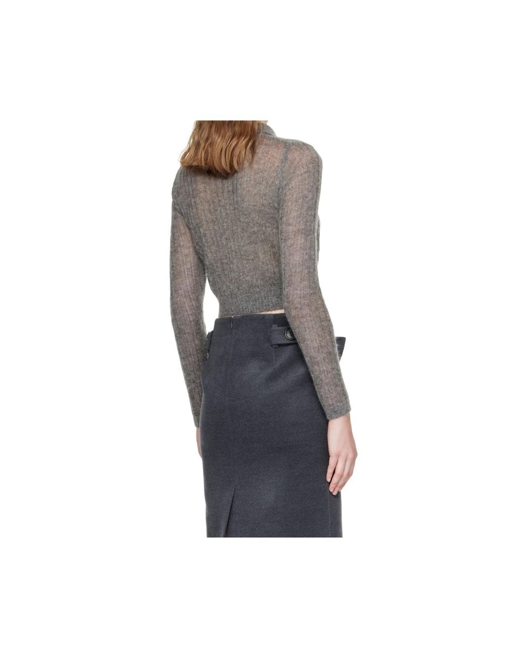 ShuShu/Tong Black Long-Sleeve Knitted Polo Shirt